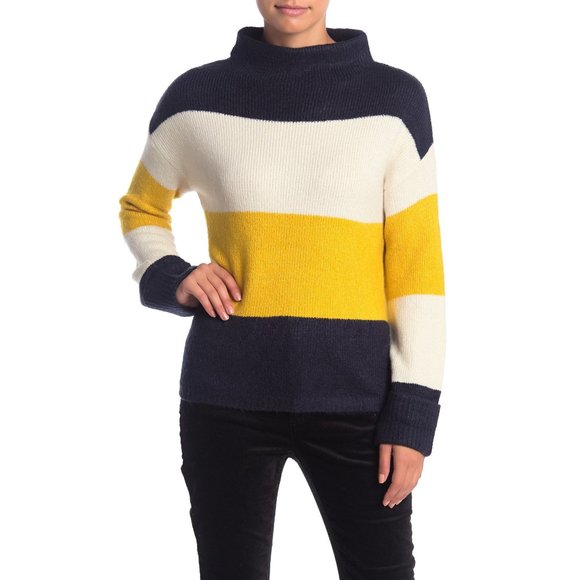 NWT Catherine Malandrino Stripe Turtleneck Sweater - Picture 1 of 3